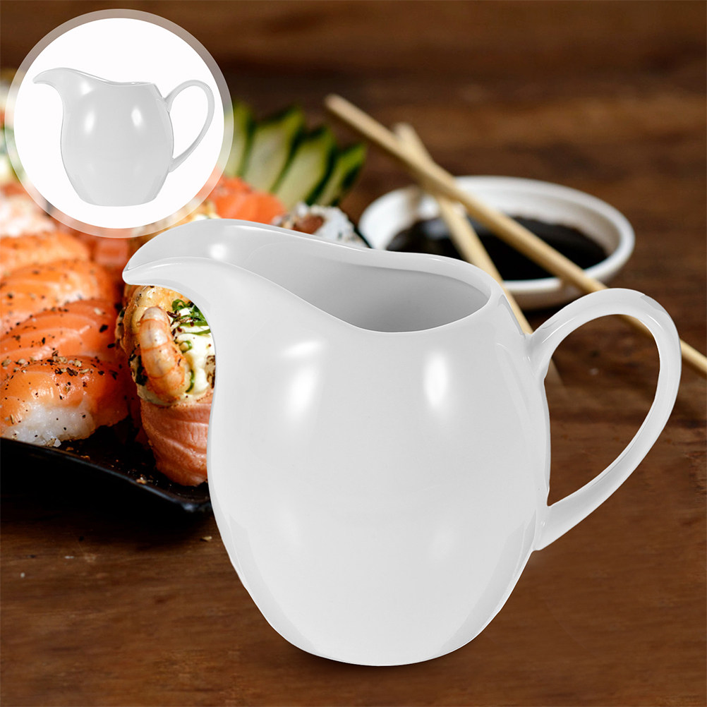 Pour Spout Pitcher - 2Pcs Ceramic Milk Jug Creamer Pitcher