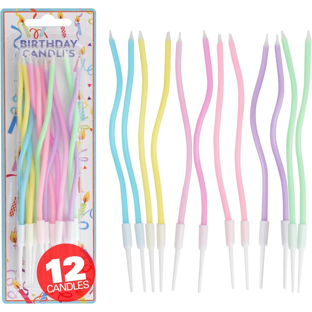 Candle For Supplies - Rainbow Spiral Birthday Cake Candles Set