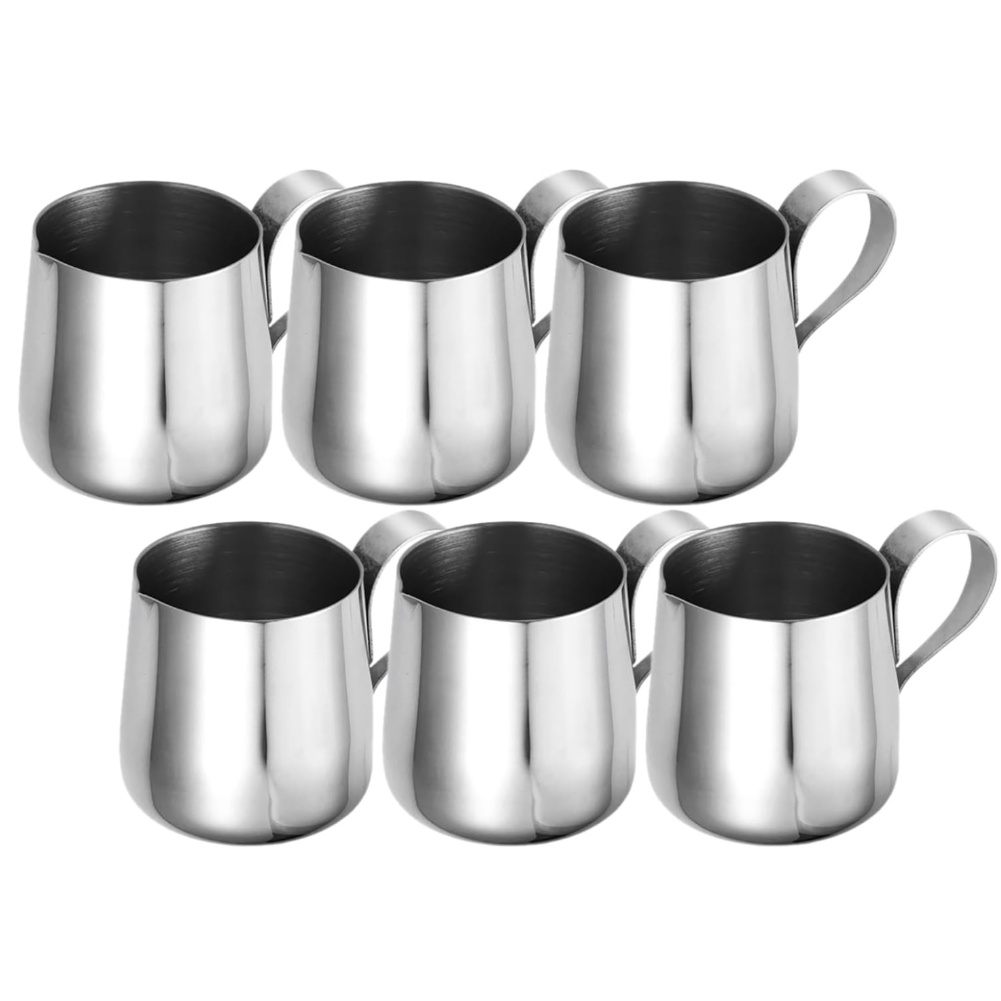 Pour Spout Pitcher - 6 Pack Stainless Steel Creamer Pitcher