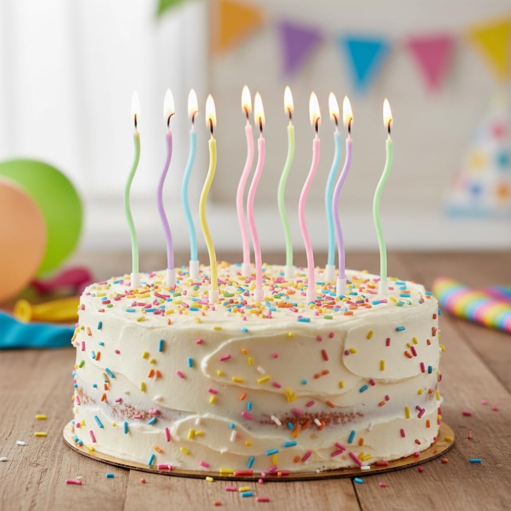 Rainbow Spiral Birthday Cake C - đánh giá và giá Candle For Supplies