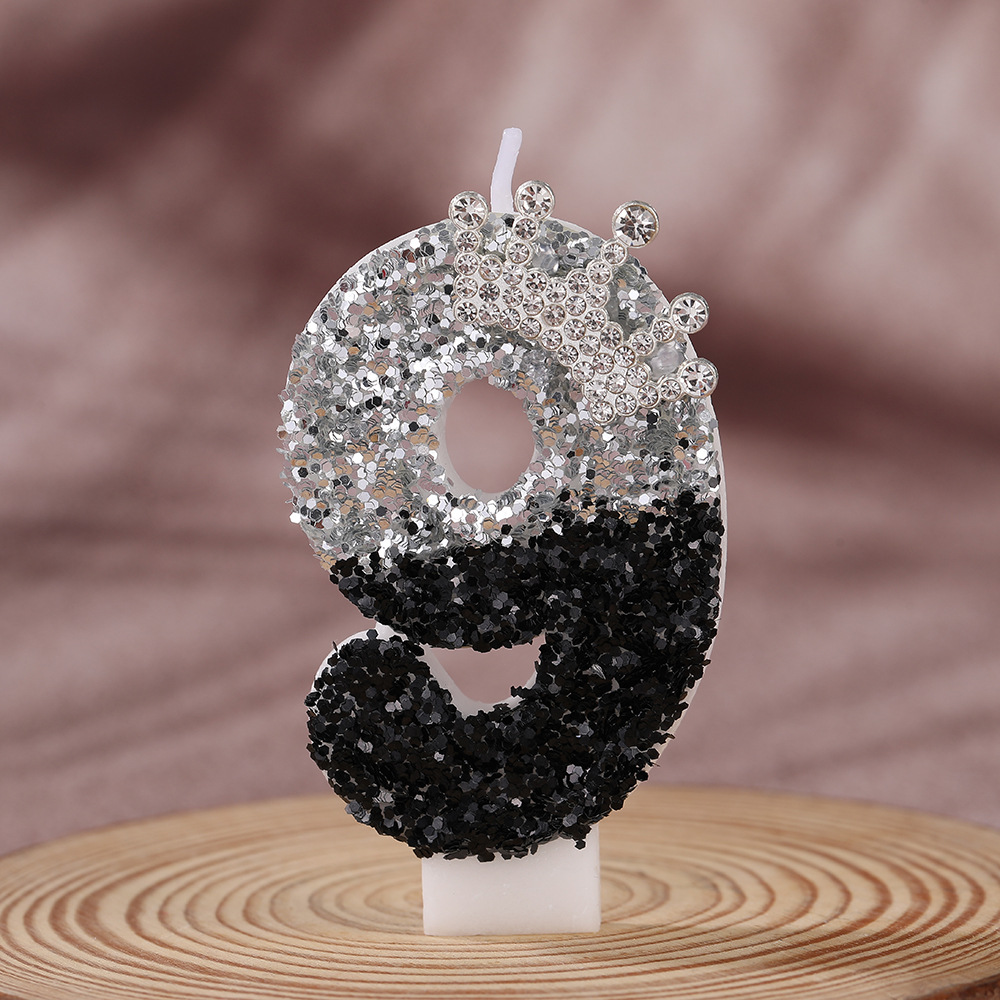 Black Silver Gradient Crown Ha - đánh giá và giá Candle For Supplies