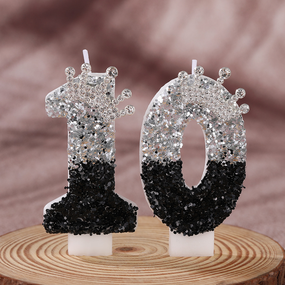 Black Silver Gradient Crown Ha - đánh giá và giá Candle For Supplies